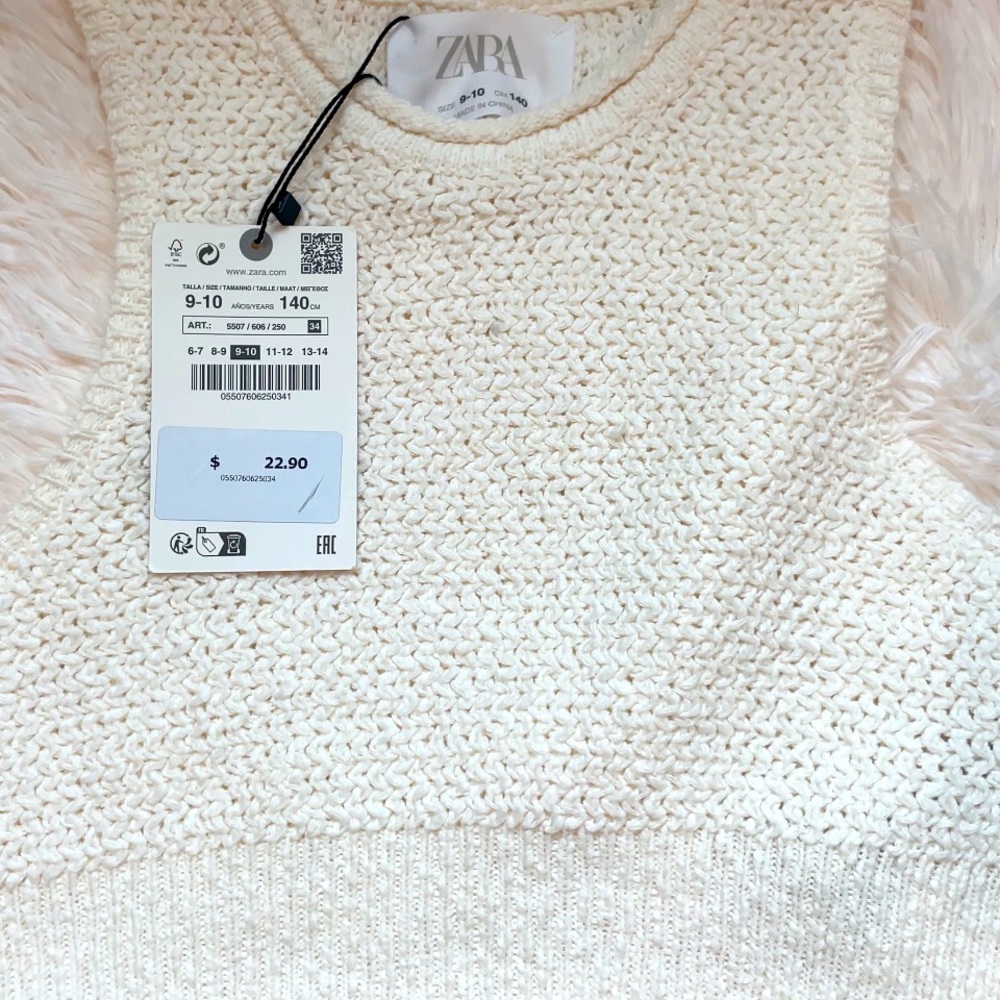 White crochet tank top from Zara